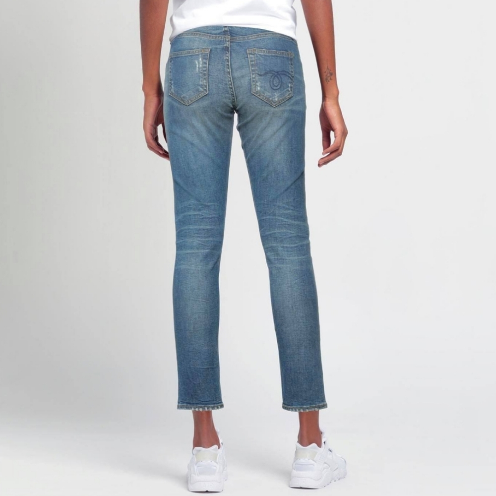 R13 Kate Skinny Distressed Stretchy Jeans Size 27 Mid Wash Blue - Picture 3 of 13